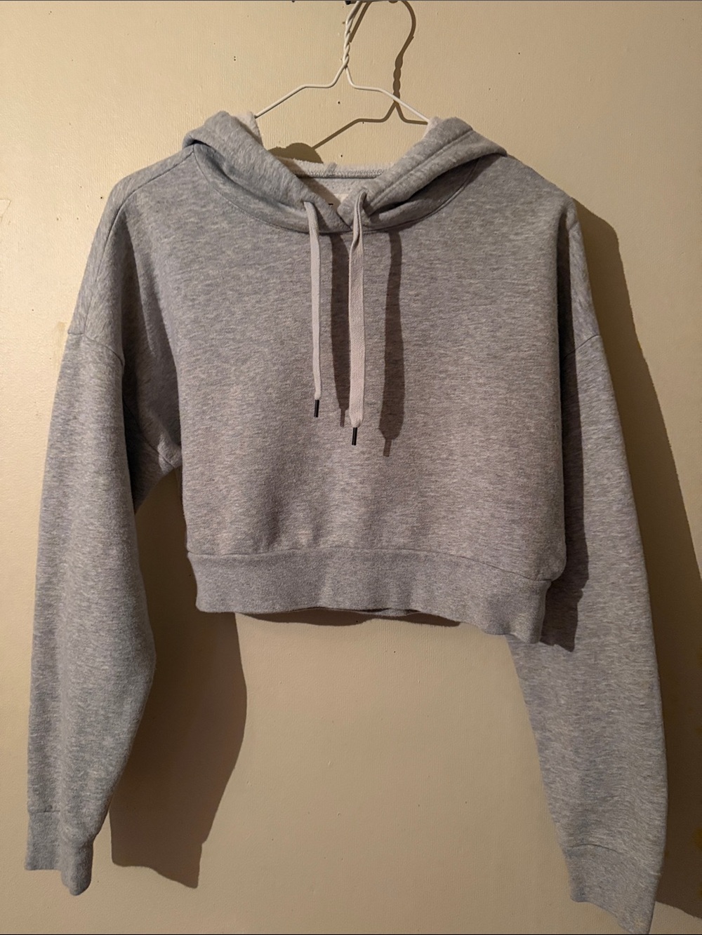 Aeropostale Light Gray Cropped Hoodie
